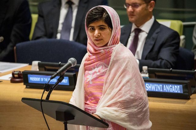 Malala Yousafzai speaks at the U.N. today